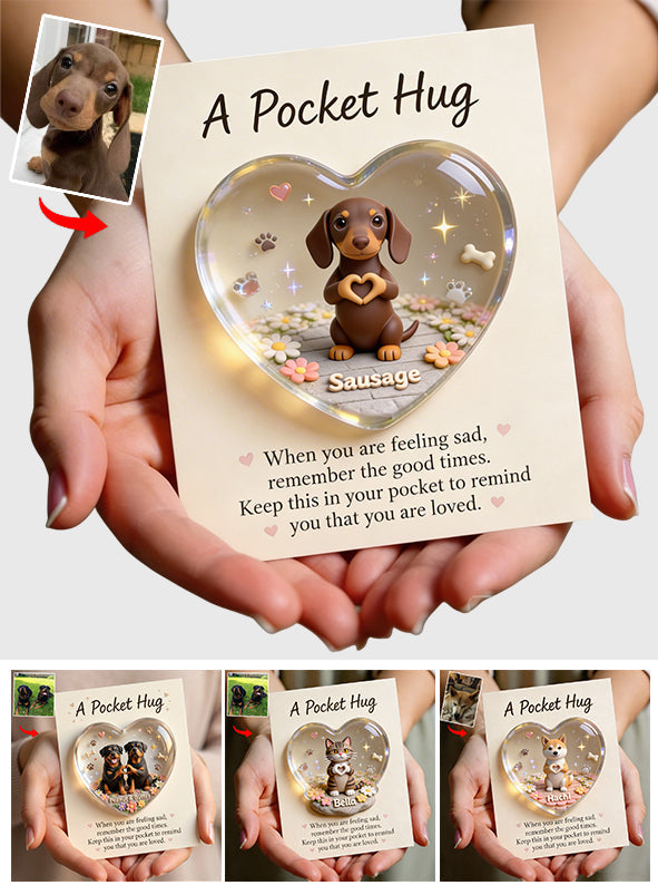 Pet Owner Keepsake Gift - Personalized Dog Pocket Hug Card
