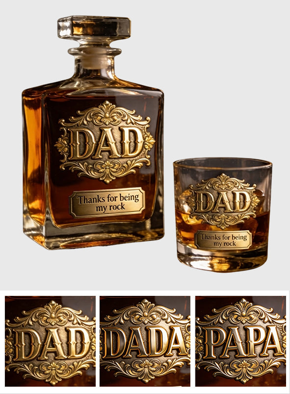 Merci d'être mes piliers - Ensemble de carafe à whisky personnalisé