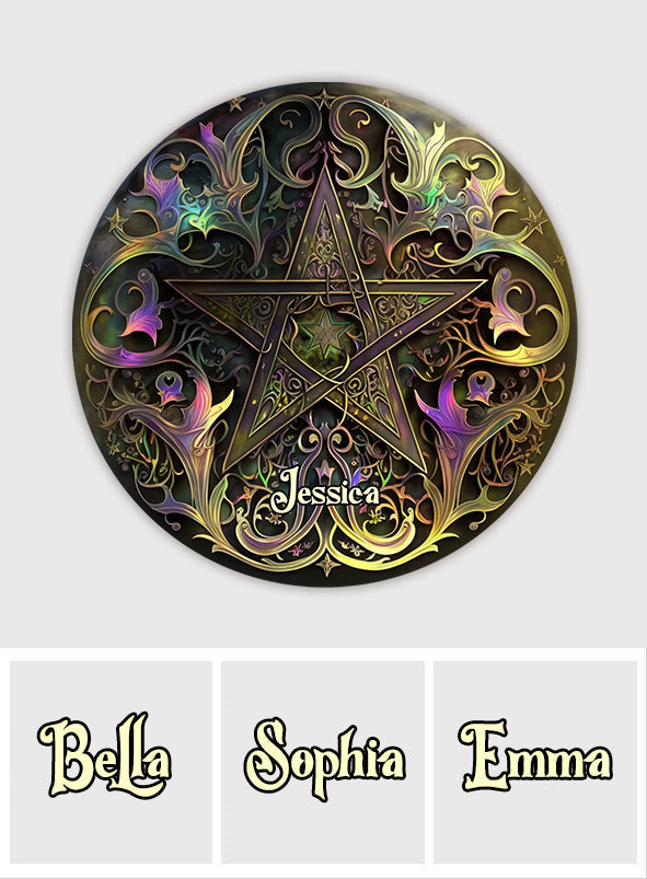 Pentagramme - Tapis rond personnalisé de sorcière