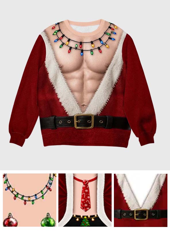 Cadeau de Noël Amusant, Cadeau de Noël Drôle pour Hommes, Cadeaux d'Anniversaire Personnalisés pour Mari, Fils, Petit-fils, Frère, Grand-père, Papa, Vous-même - Pull Moche de Couple Personnalisé