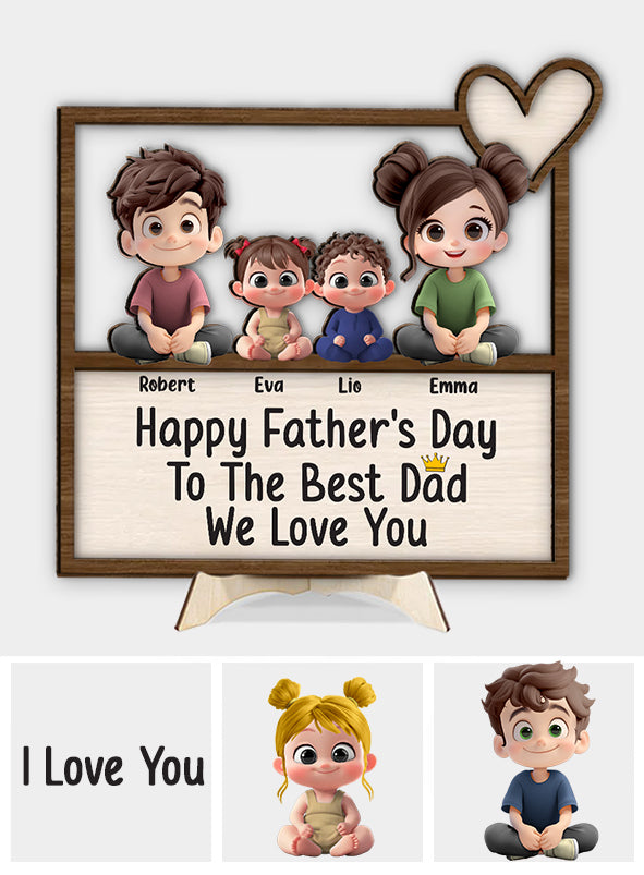 Best Dad Ever - Personalized Father 2 Layered Wood Sign / Wood Plaque