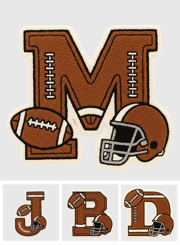 Tapis de sol personnalisé avec initiales de footballeur et motif football antidérapant.