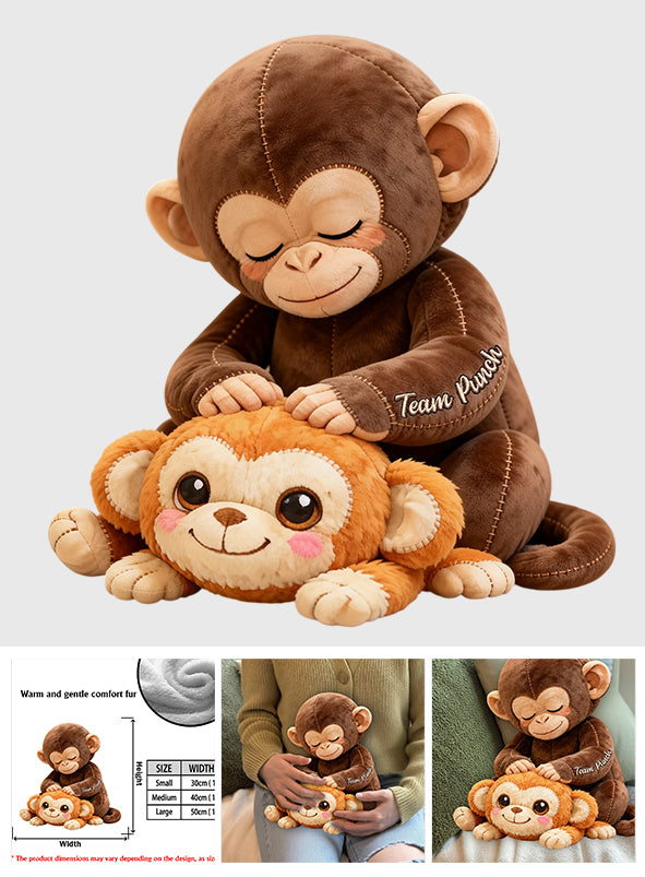 Team Punch - Monkey Lover Premium Faux Fur Pillow