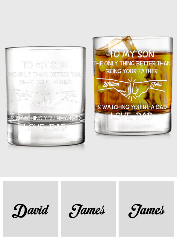 Dad And Son - A Bond That Time Can't Break - Personalized Whisky Whiskey Glass