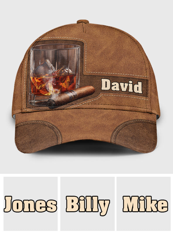 Whiskey, Rum, And Cigar - Personalized Liquor Classic Cap