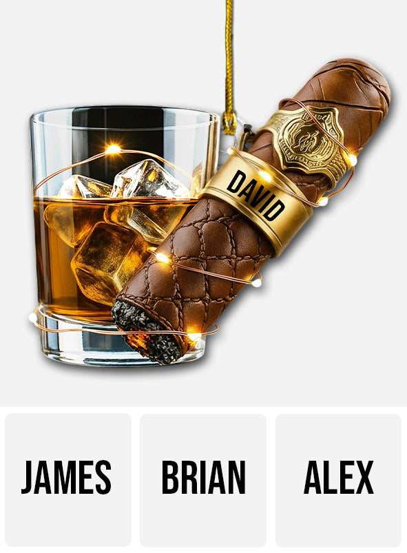 Whisky et cigares - Ornement de whisky personnalisé