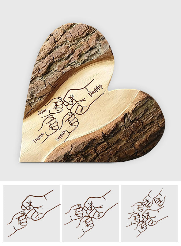 Meilleur papa du monde - Plaque acrylique personnalisée « Papa » en forme de papa