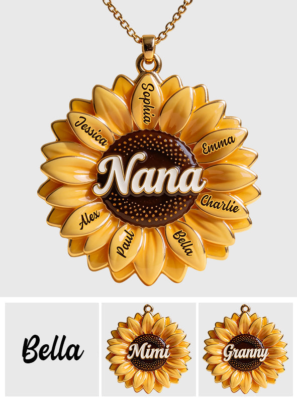 Perfect Gift For Grandmas - Personalized Grandma Shaped Metal Pendant Necklace