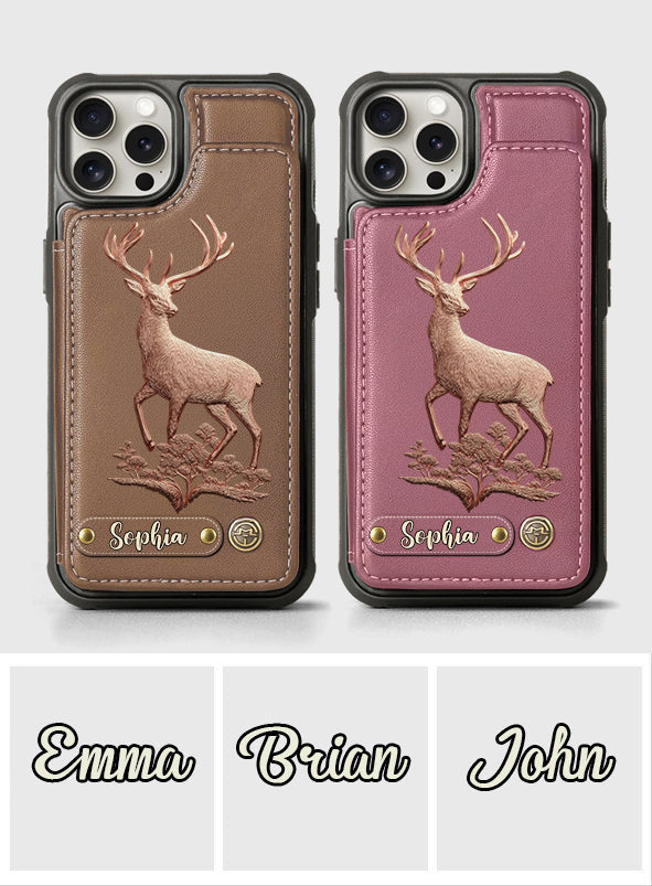Étui portefeuille personnalisé Country Girl - Étui de téléphone à motif chasse
