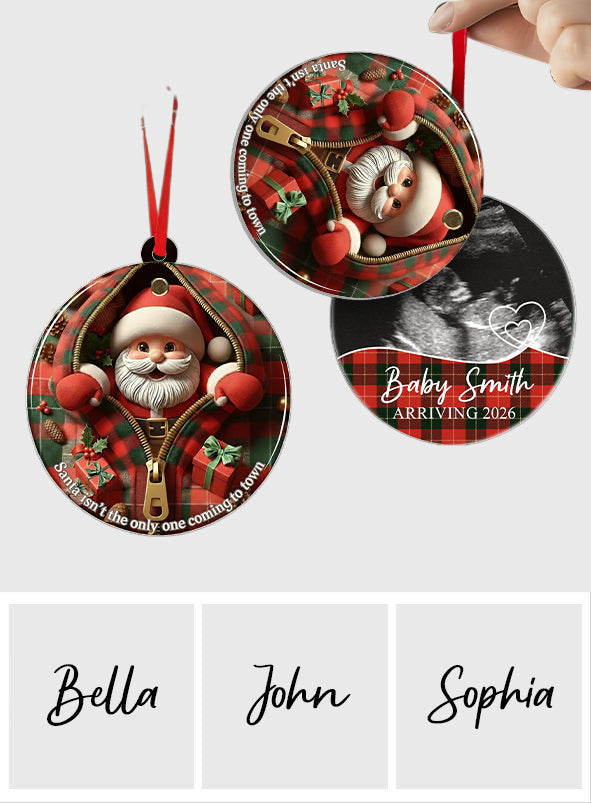 Expecting Baby Xmas - Pregnancy Announcement Gift - Personalized Pregnancy Flip Ornament