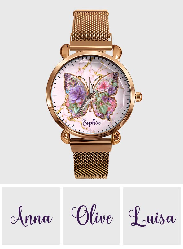 Montre-bracelet papillon personnalisée pour femme Love Butterfly