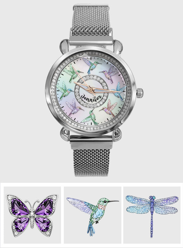 Magnifiques colibris - Montre-bracelet personnalisée pour femme jardinière
