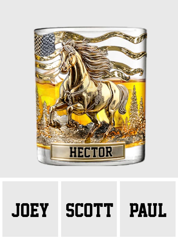 Wild Spirit - Verre à whisky personnalisé à motif cheval