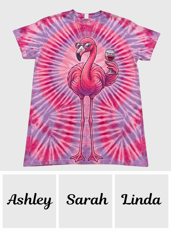 T-shirt Tie-Dye Flamant Chill - T-shirt Flamant Personnalisé