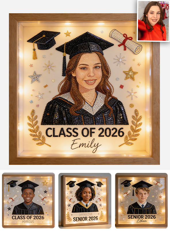 Promotion 2026 - Cadre en Bois Personnalisé avec Lumière LED