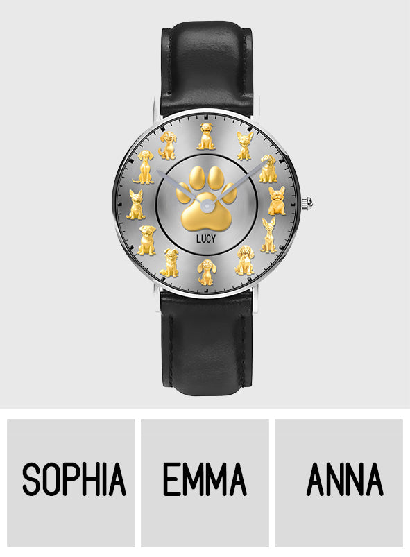Montre-bracelet personnalisée pour chien « J’aime mes chiens »