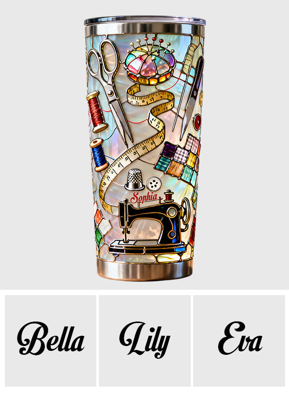 Gobelet isotherme personnalisé « J’adore coudre »