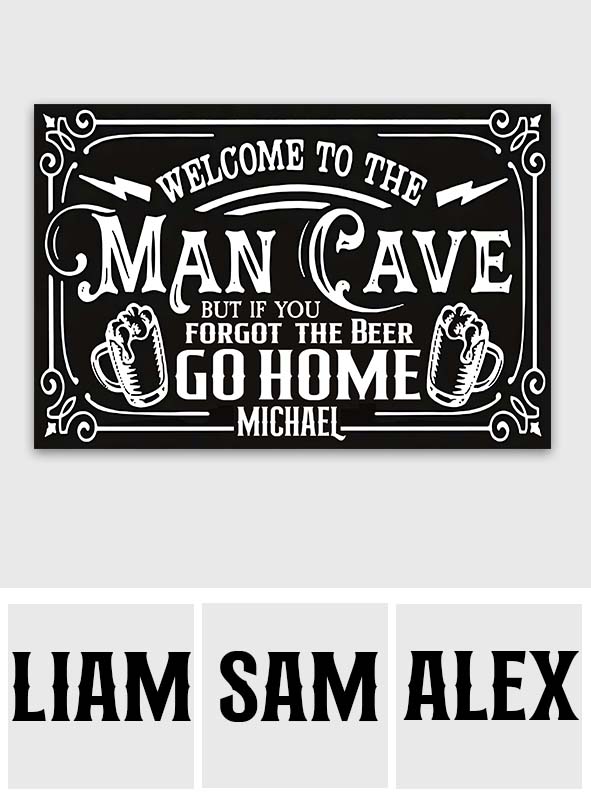 Man Cave - Personalized Beer Doormat