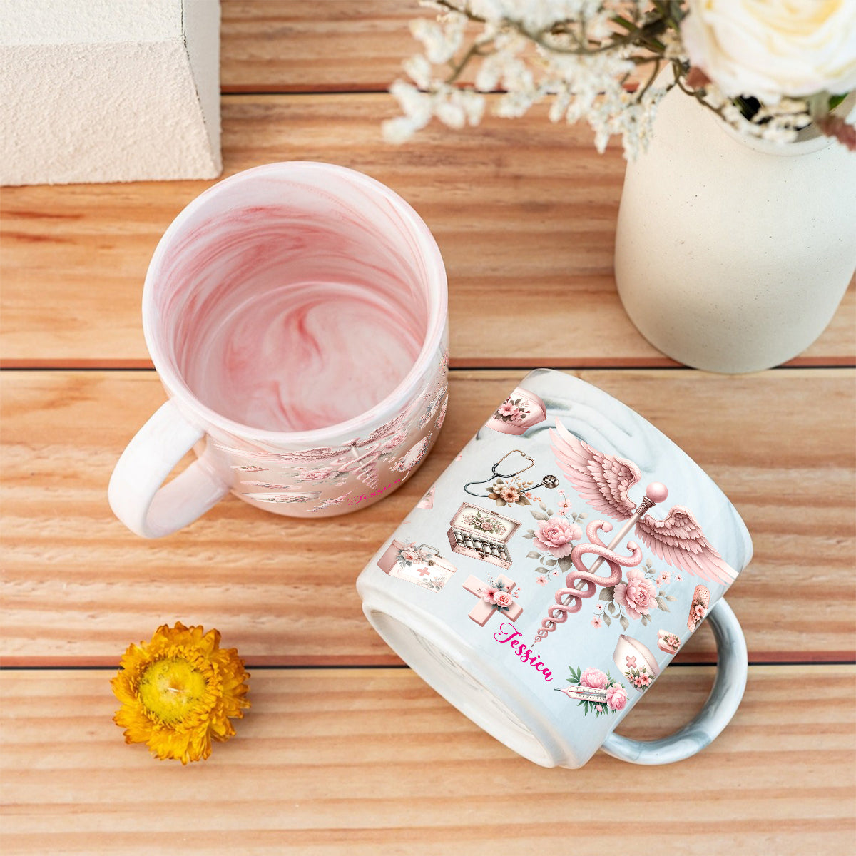 Proud Nurse - Personalized Nurse Marble Mug