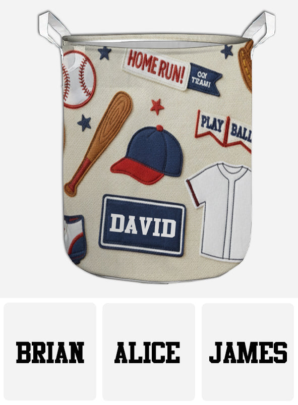 J'adore le baseball - Panier de rangement personnalisé pour balles de baseball