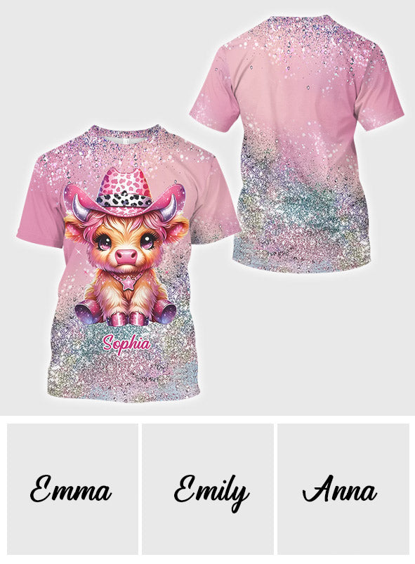 Cute Highland Cow - Personalized Highland Cow All Over Shirt