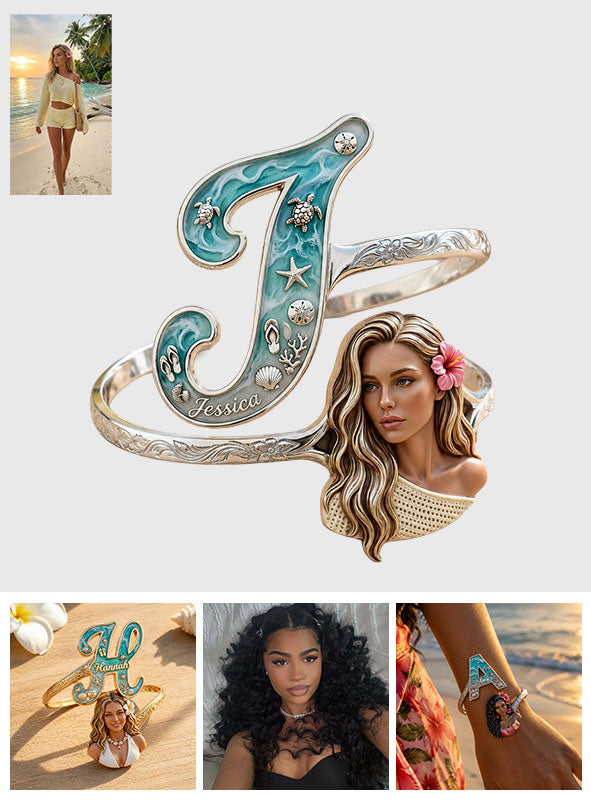 Accessoires de Plage - Bracelet en Cuff Personnalisé en Forme de Mer