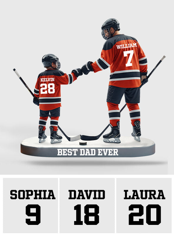 Meilleur papa du monde - Plaque acrylique personnalisée « Papa » en forme de papa