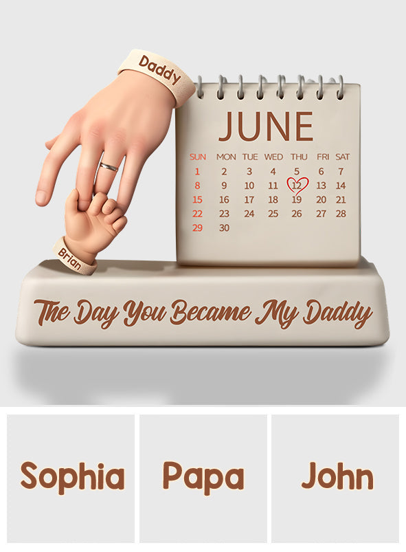 Le jour où tu es devenu mon papa - Plaque acrylique personnalisée « Papa » en forme de paternité