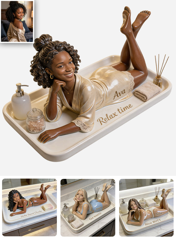 Décor de Salle de Bain Femme - Plateau Personnalisé d'Amour de Soi