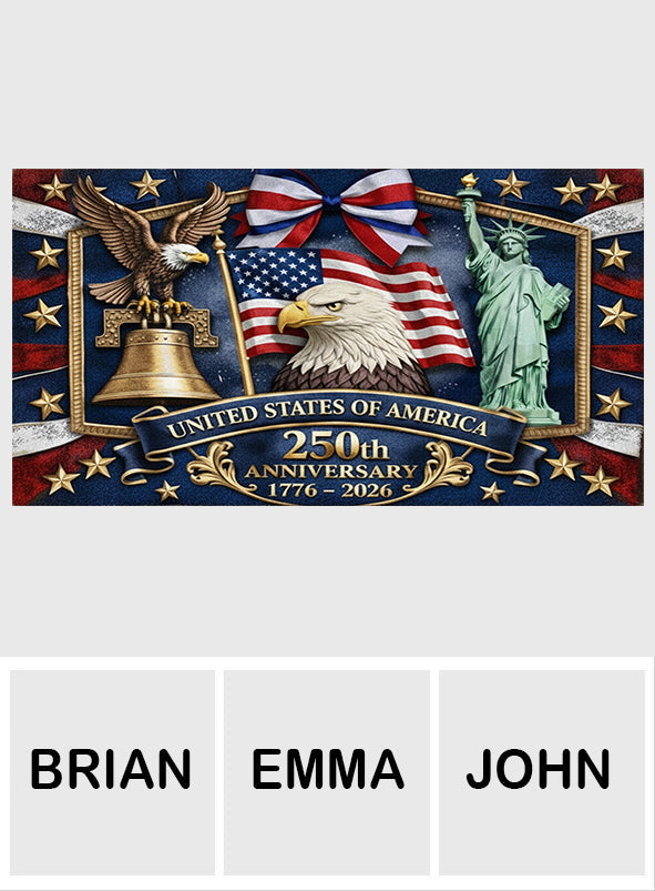 USA 250th Anniversary - Personalized Patriot Garage Door Banner