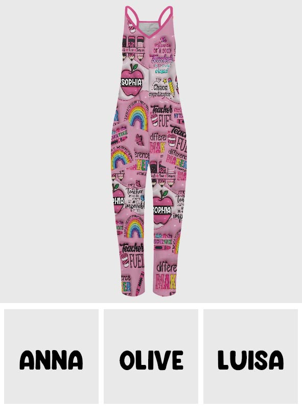 Best Teacher Ever - Personalized Teacher Loose-Fit Overalls/ Rompers
