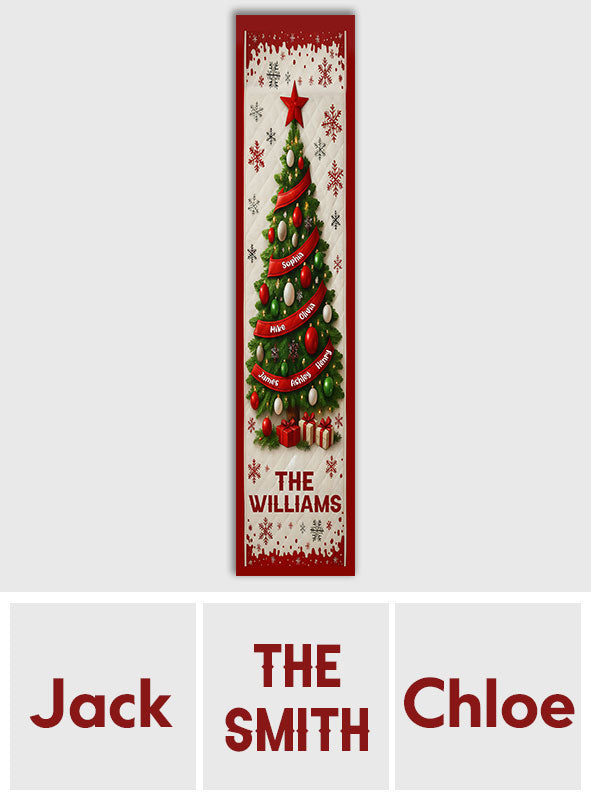 Merry Christmas - Personalized Family Table Runner