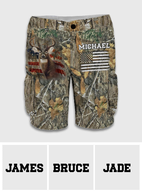 It's Hunting Season - Personalized Hunting Cargo Shorts With Belt