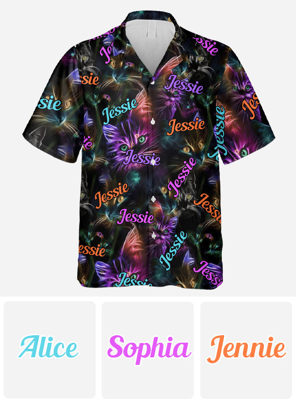 Cat Neon - Personalized Cat Hawaiian Shirt