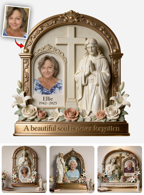 Une belle âme n'est jamais oubliée - Plaque commémorative personnalisée en métal découpé