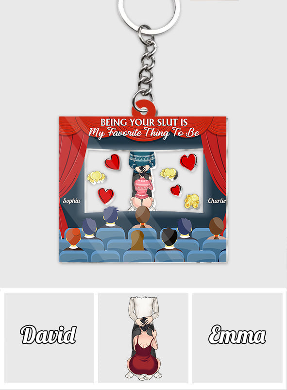 Love in Cinema - Personalized Couple Shaker Keychain