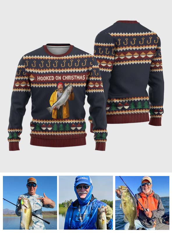 Accro à Noël - Pull moche de pêche personnalisé