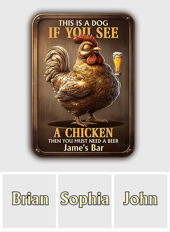 Vous avez besoin d'une bière ? – Panneau métallique rectangulaire personnalisé « Bière »