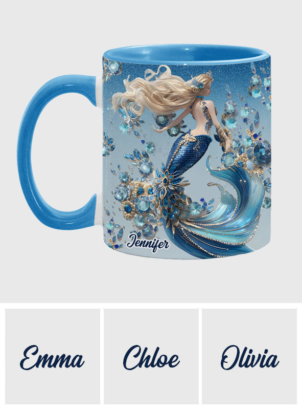 Beautiful Mermaid - Personalized Mermaid Accent Mug