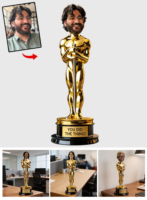 Funny Golden Trophy Award - Personalized Colleague Custom Shaped Acrylic Plaque