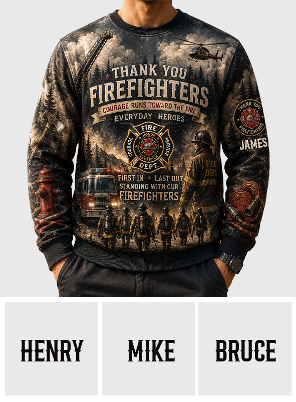 Firefighters Stand with Canada - Personalized Firefighter All Over Shirt