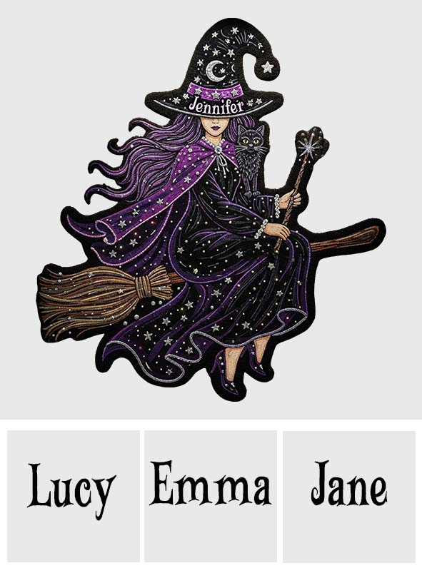 Tapis touffeté antidérapant personnalisé « Sorcière volante »