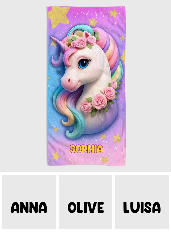 Cute Unicorn - Personalized Unicorn Quick-dry Beach Towel/ Bath Towel