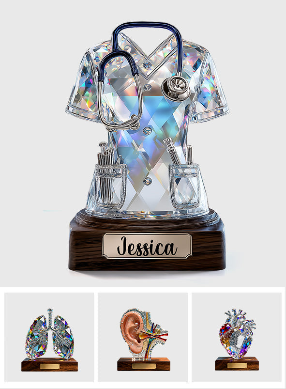 J'adore la vie d'infirmière - Plaque acrylique personnalisée en forme d'infirmière