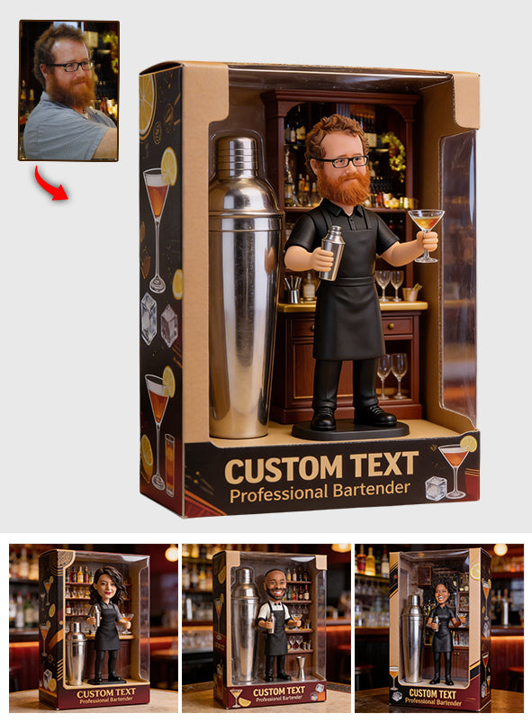 Bartender With Shaker & Tools - Bar Decor - Personalized Bartender Custom Shaped Acrylic Plaque