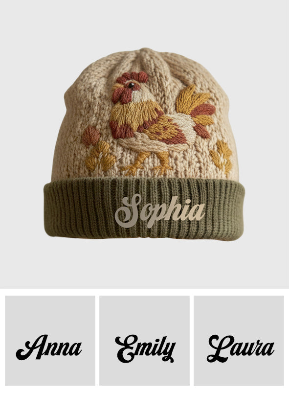 J'adore les poulets - Bonnet personnalisé avec poulet