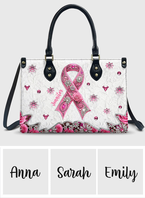 Sensibilisation au cancer du sein - Sac à main en cuir personnalisé pour la sensibilisation au cancer du sein
