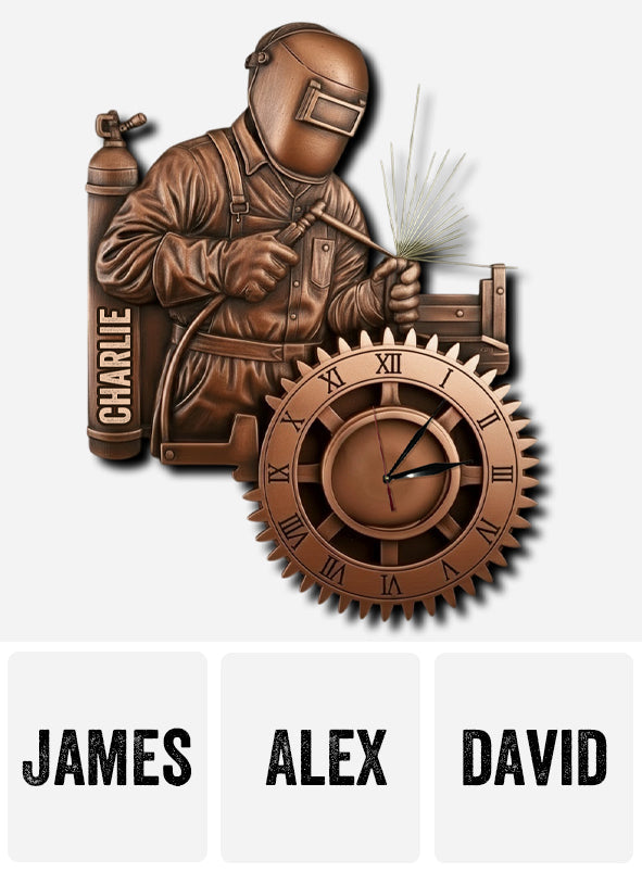 Le soudeur le plus fort - Horloge murale lumineuse LED personnalisée pour soudeur