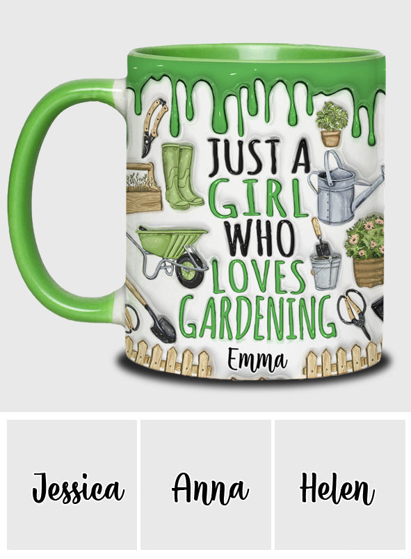 Mug personnalisé « Juste une fille qui aime jardiner »