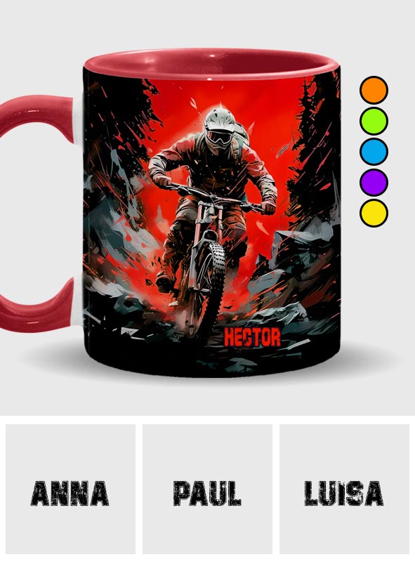 Mug personnalisé à l'effigie de motocross et de ses motifs de motocross